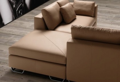 BOBOSTON - composizione divano ad angolo ( divano 2 posti laterale con un bracciolo dx + pouf MAXI + divano 2 posti laterale con un bracciolo - piedino THREE ) - SOFA CLUB