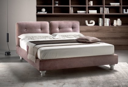 SHABBY - letto matrimoniale ( GIROLETTO SOSPESO H 20 con piedini H 18 cm. ) letto con cuscini reclinabili - SOFA CLUB