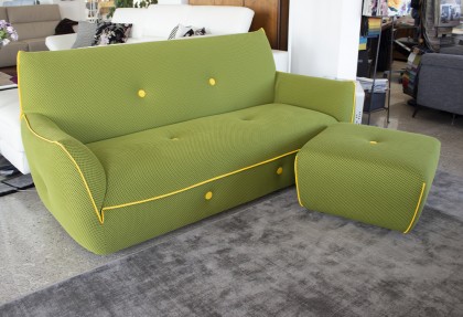 BLOG - divano + pouf ( con bottoni e bordino in contrasto di colore ) - SOFA CLUB