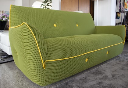 BLOG - divano + pouf ( divano verde con bordo giallo ) - SOFA CLUB