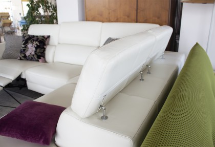 LIVE - composizione divano ad angolo  ( meccanismo schienali reclinabili in acciaio cromato ) - SOFA CLUB