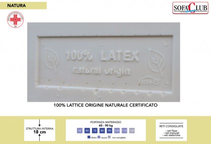 NATURA - materasso 100% lattice naturale (certificato lattice) - SOFA CLUB
