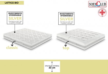 LATTICE BIO - materasso con rivestimento SILVER ( ANTIBATTERICO e IGIENICO ) - SOFA CLUB