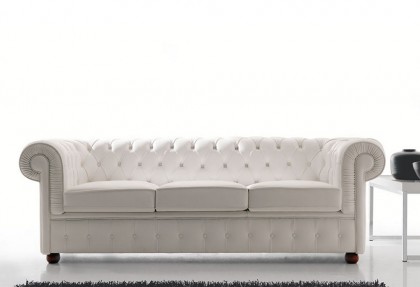 CHESTER - divano classico Chesterfild disponibile in tessuto o pelle - SOFA CLUB