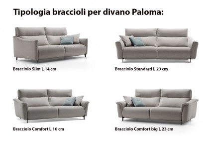 PALOMA - divano 3 posti ( con 4 varianti bracciolo ) - SOFA CLUB