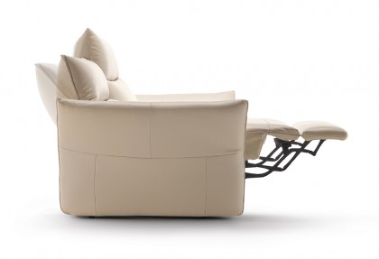 LISBONA - divano 3 posti in pelle con relax elettrici ( bracciolo SLIM ) - SOFA CLUB
