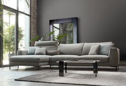TIME - divano con chaise longue e sedute estraibili elettriche ( divano completamente sfoderabile ) - SOFA CLUB