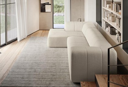 MODULAR - divano con chaise longue ( divano in tessuto bianco ) - SOFA CLUB