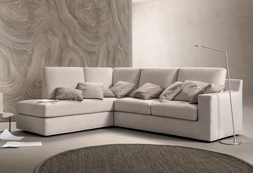 80 MODERN - divano ad angolo quadrato con penisola ( divano con profondità 80 cm. ) - SOFA CLUB