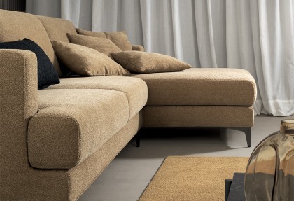 RETRO'- composizione divano con chaise longue ( divano con bracciolo squadrato e piedino alto ) - SOFA CLUB