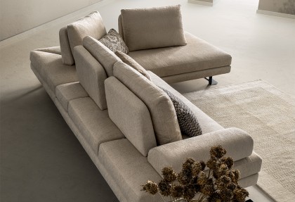 OPENSPACE - divano angolare con 4 schienali movibili (divano da inserire in centro stanza con schienali scorrevoli)