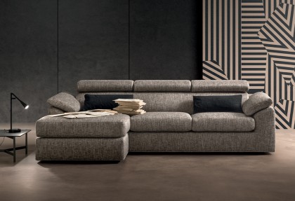 GENIUS - composizione divano con chaise longue ( divano in promozione in tessuto completamente sfoderabile ) - SOFA CLUB