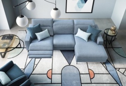 RELAX TIME - divano relax elettrico con chaise longue ( divano in tessuto completamente sfoderabile ) - SOFA CLUB