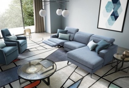 RELAX TIME - composizione divano relax con chaise longue ( relax elettrico aperto zero wall ) - SOFA CLUB