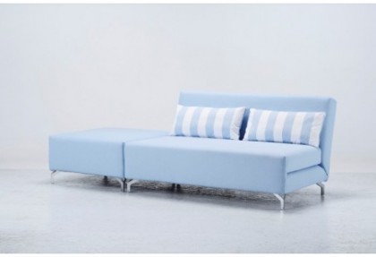 JOLLY - divano 2 posti letto ( divano letto chiuso con puof  lato ) - SOFA CLUB