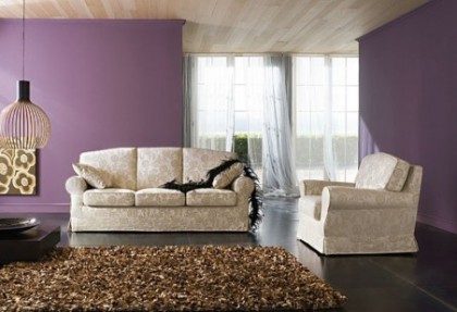 CAMBRIDGE - divano 3 posti  + poltrona ( versione divano con  balza + bordino tono su tono ) - divani classici sfoderabili - SOFA CLUB