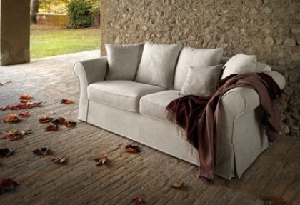 EPOCA - divano 3 posti ( versione divano con balza ) divano classico in tessuto sfoderabile 