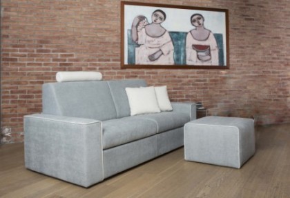 DICIOTTO - divano letto con materasso alto 18 cm. ( bracciolo BIG con bordo in contrasto di colore ) - SOFA CLUB