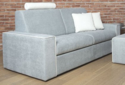 DICIOTTO - divano letto con materasso alto 18 cm. ( bracciolo BIG con bordo in contrasto di colore ) - SOFA CLUB