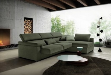ALL INCLUSIVE - composizione divano ad angolo ( laterale divano 2 posti maxi + angolo medio ) sedute scorrevoli aperte e piedino TWO nero - SOFA CLUB