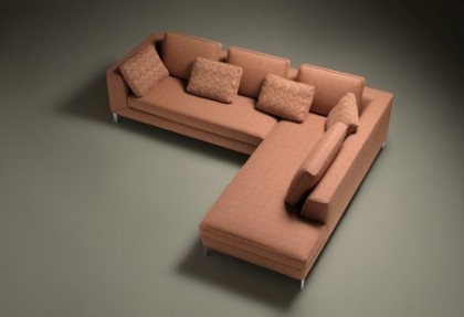 HARRY - composizione divano ad angolo ( elemento laterale 2 posti maxi + angolo con pouf terminale maxi ; piedino ONE ) - SOFA CLUB